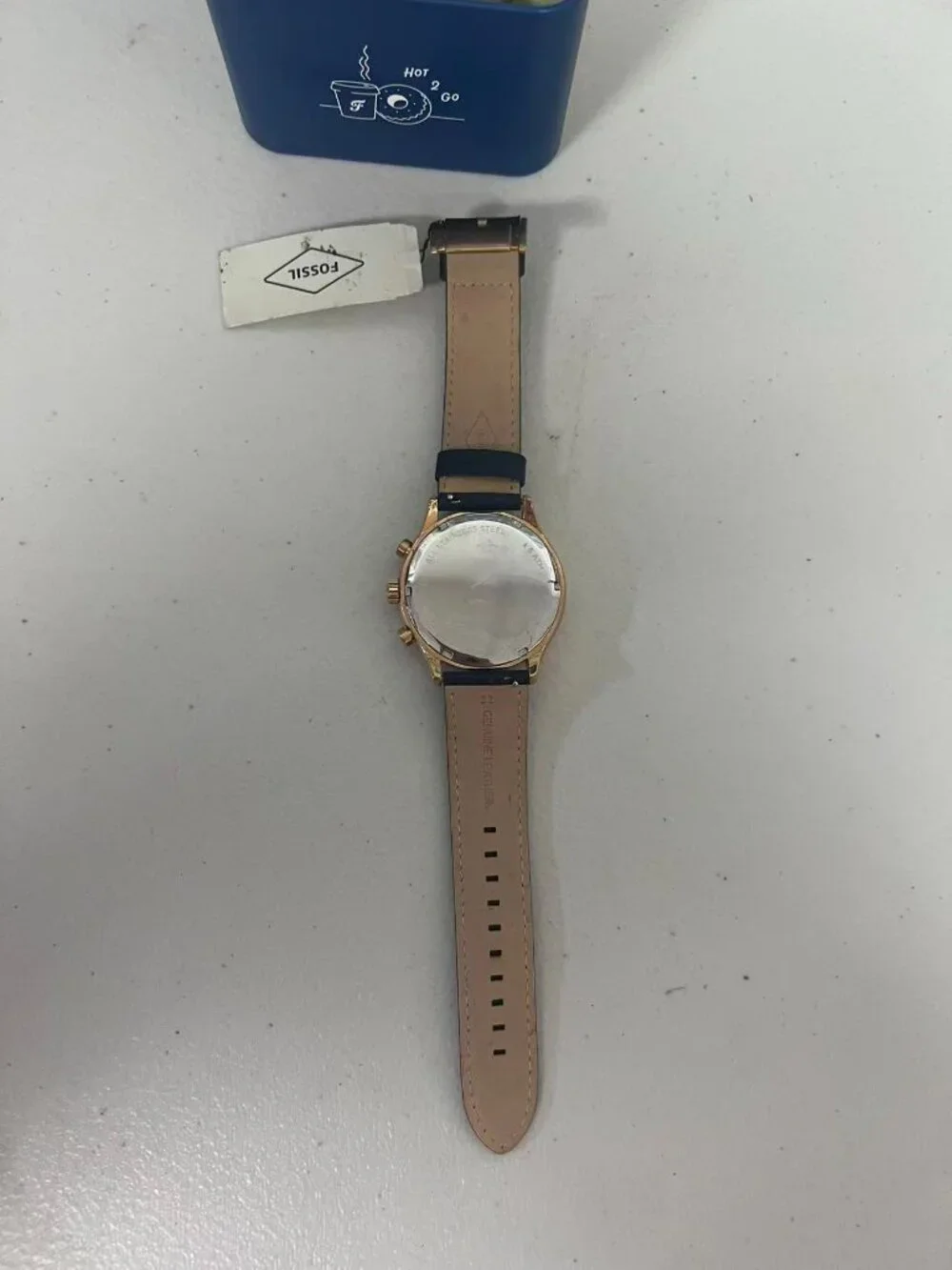 Fossil BQ2412 Fenmore Rose Gold Stainless Steel Men Dress Casual Leather Watch